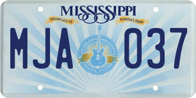 MS license plate MJA037