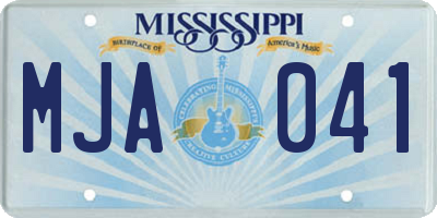 MS license plate MJA041