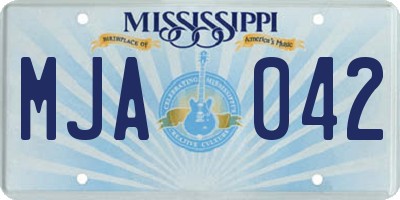 MS license plate MJA042