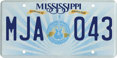MS license plate MJA043