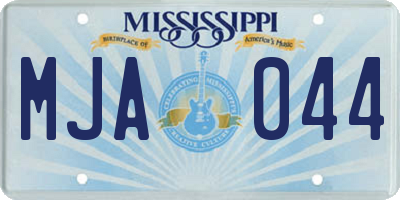 MS license plate MJA044