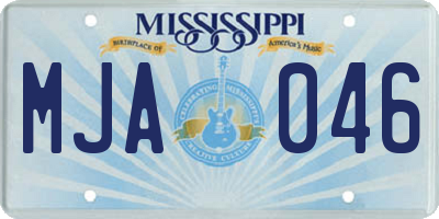 MS license plate MJA046