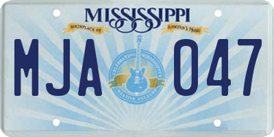 MS license plate MJA047