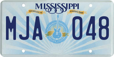 MS license plate MJA048
