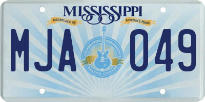 MS license plate MJA049