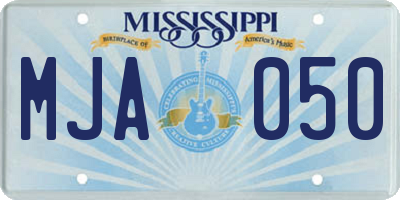 MS license plate MJA050