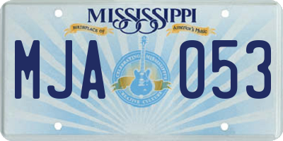 MS license plate MJA053