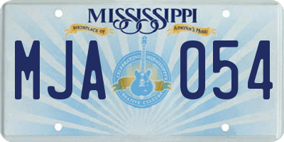 MS license plate MJA054