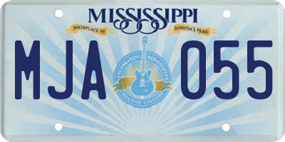 MS license plate MJA055