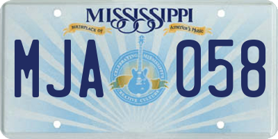 MS license plate MJA058