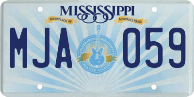 MS license plate MJA059