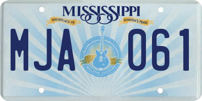 MS license plate MJA061