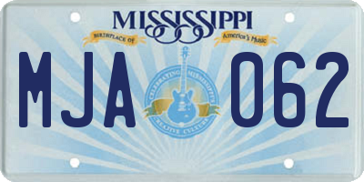 MS license plate MJA062