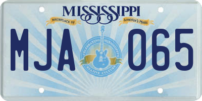 MS license plate MJA065