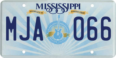 MS license plate MJA066