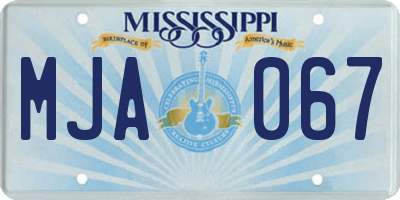 MS license plate MJA067