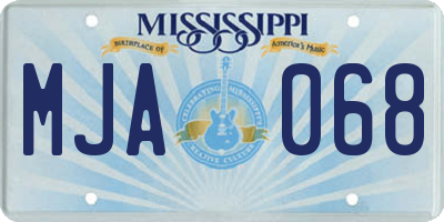 MS license plate MJA068