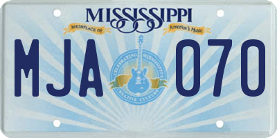 MS license plate MJA070