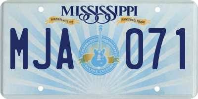 MS license plate MJA071