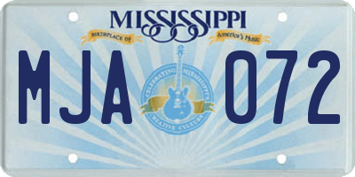MS license plate MJA072