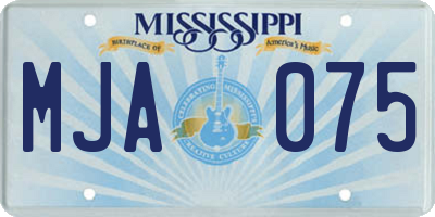 MS license plate MJA075
