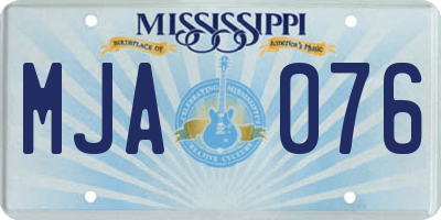 MS license plate MJA076