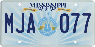 MS license plate MJA077