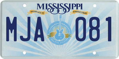 MS license plate MJA081