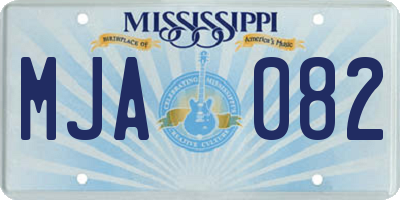 MS license plate MJA082