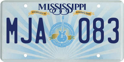 MS license plate MJA083
