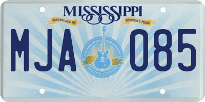 MS license plate MJA085