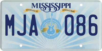 MS license plate MJA086