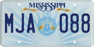 MS license plate MJA088