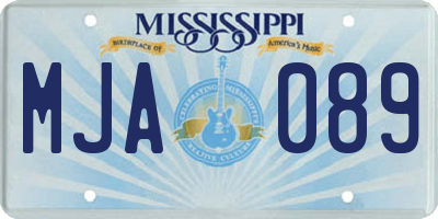 MS license plate MJA089