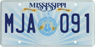 MS license plate MJA091