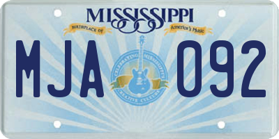 MS license plate MJA092