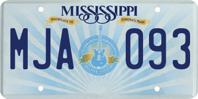 MS license plate MJA093