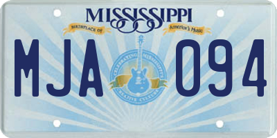MS license plate MJA094