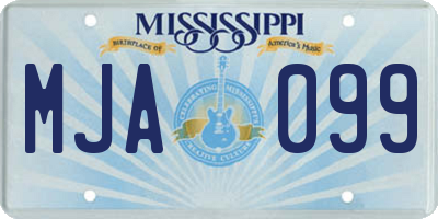 MS license plate MJA099