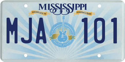 MS license plate MJA101