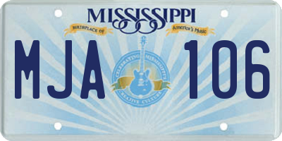 MS license plate MJA106