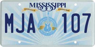 MS license plate MJA107