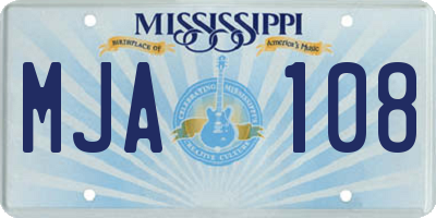 MS license plate MJA108
