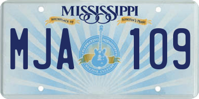 MS license plate MJA109