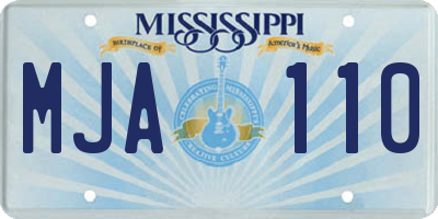MS license plate MJA110