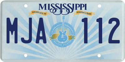 MS license plate MJA112