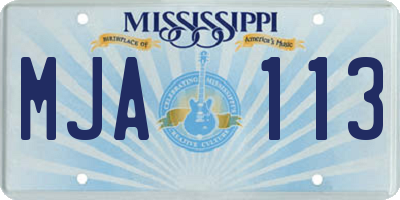 MS license plate MJA113