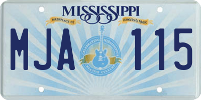 MS license plate MJA115