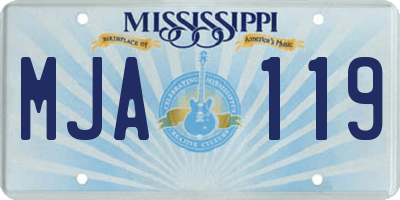 MS license plate MJA119