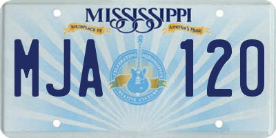 MS license plate MJA120
